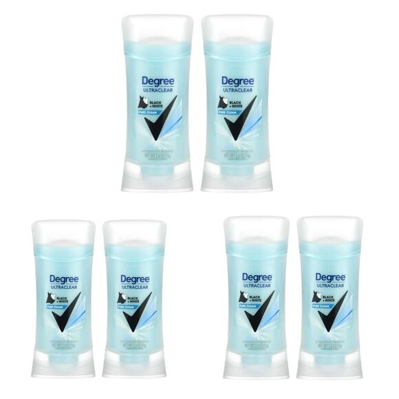Degree UltraClear Antiperspirant Deodorant Twin Pack - 3 Sets (6) - Pure Clean - Picture 1 of 4